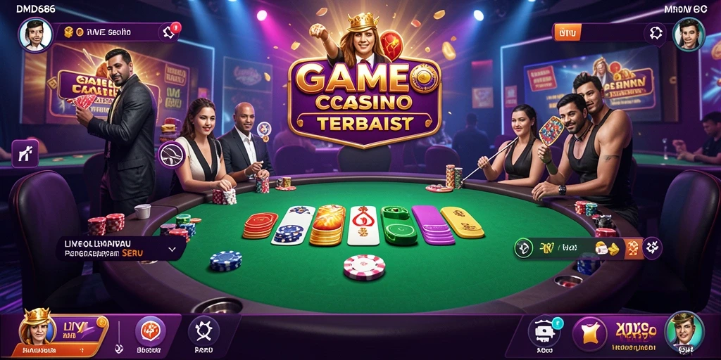 Tampilan gameplay DMD686 yang menegangkan dengan dealer langsung.