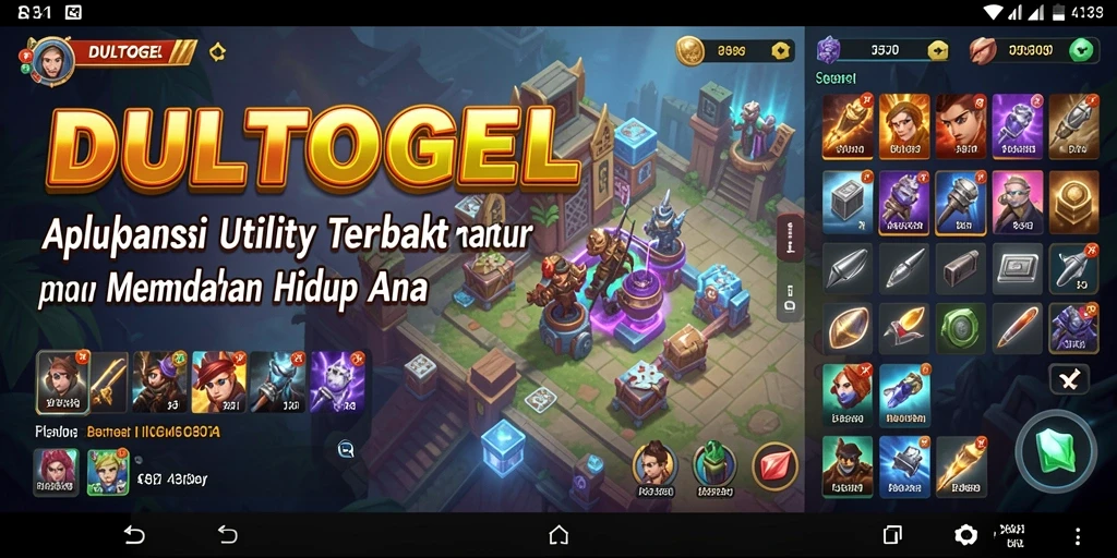 Tampilan antarmuka DULTOGEL yang ramah pengguna.