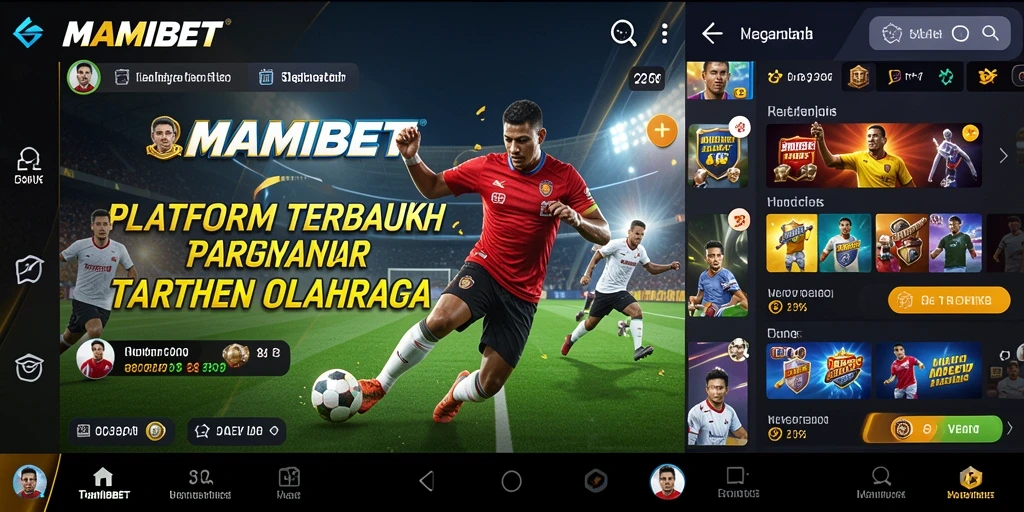 Tampilan layar utama MAMIBET dengan berbagai pilihan taruhan olahraga.