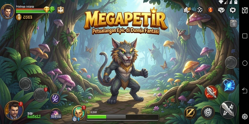 Tampilan menarik dari gameplay RPG di MEGAPETIR.