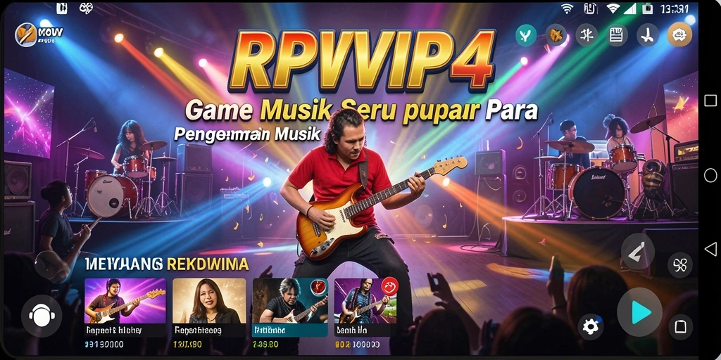 Tampilan gameplay RPVIP4 yang menarik dengan berbagai pilihan musik.
